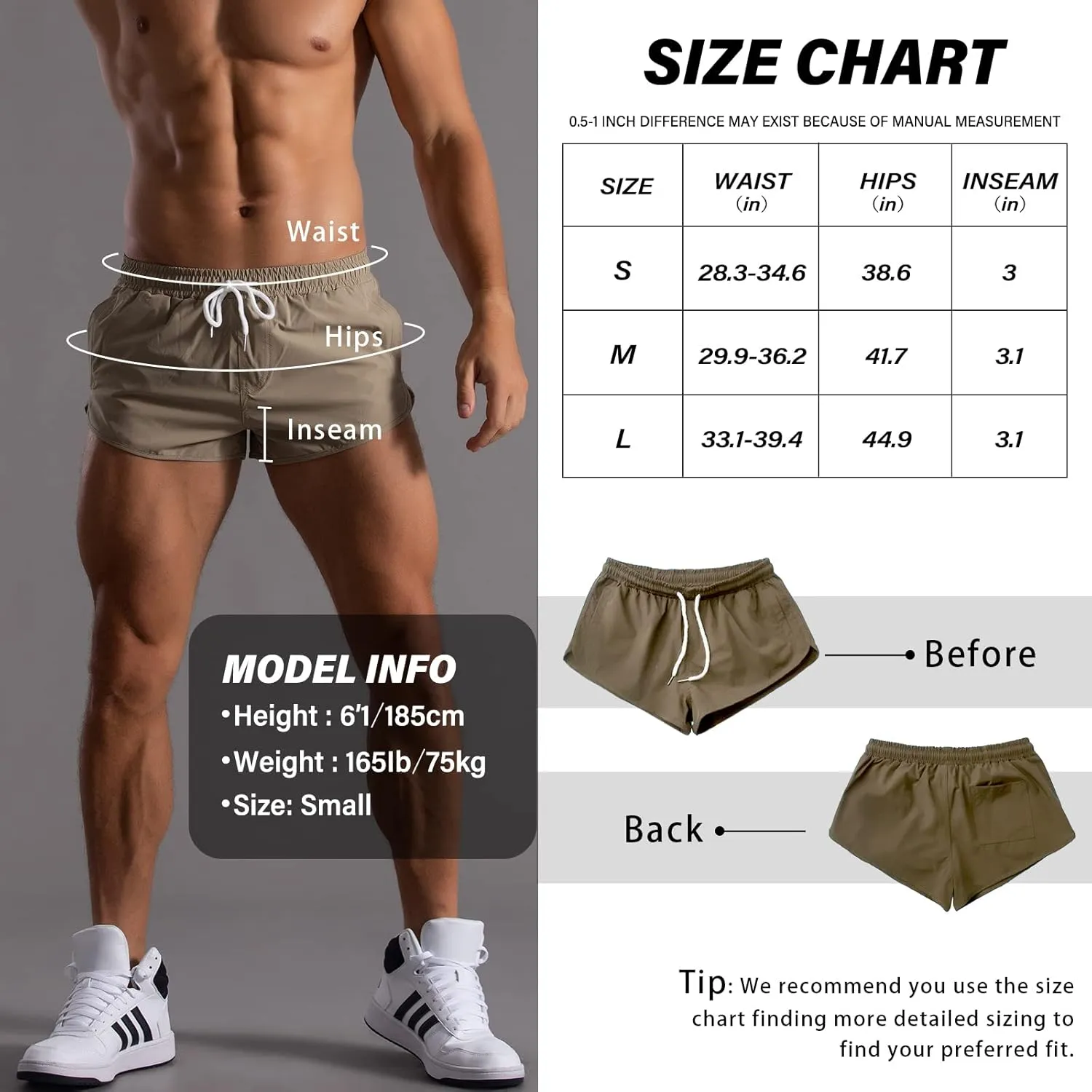 Running Shorts for Men Gym Athletic Workout Shorts Quick Dry 3 Inch Inseam Sweat Shorts with Pockets