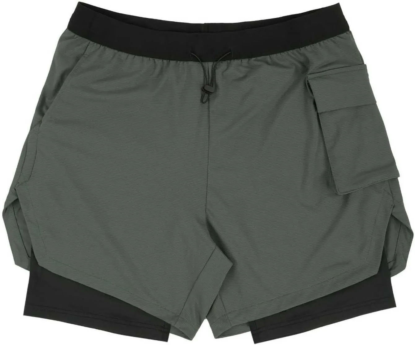 Running Shorts for Men Liner Lace up Elastic Waist Short Quick Dry Breathable Athletic Pants with Zipper Pockets