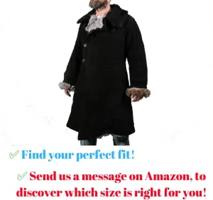 Russian Sheepskin Leather Coat – Waterproof, Windproof Handmade Shearling Jacket