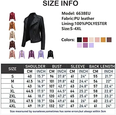 Shanghai Story Women's String Quilted Shoulder Oblique Zip Moto Pu Leather Biker Jacket 12 Color