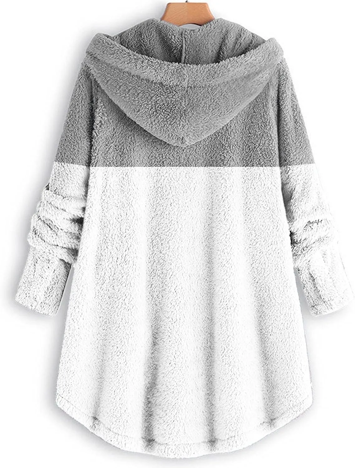 SHAOBGE Front Coat Women's Spliced Button Pocket Split Fashion Casual Long Sleeve Plush Coat Women plus Size Coats