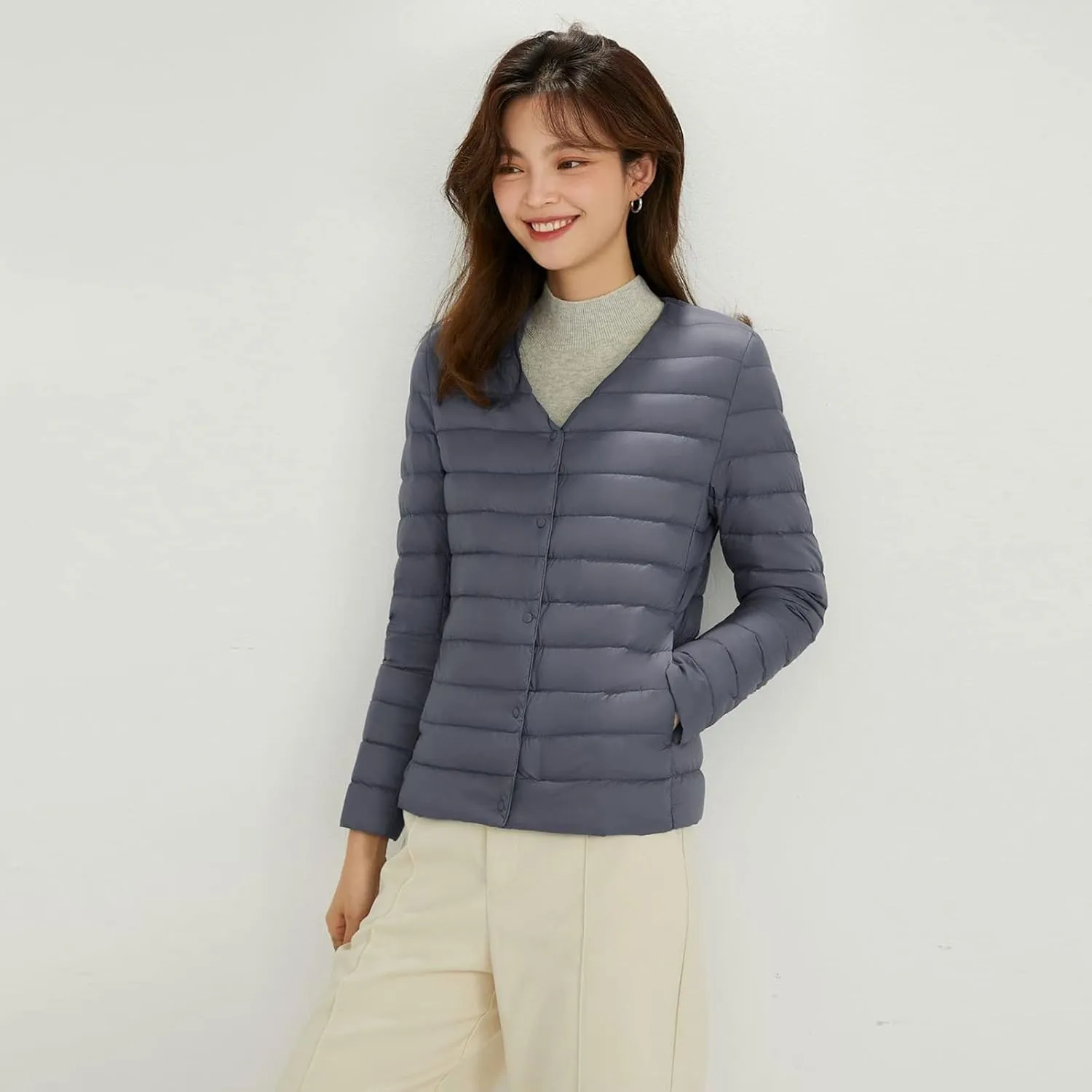 SHAOBGE Plead Jacket Women's Packable Ultra Light Weight Short Down Jacket Western Clothes for Women