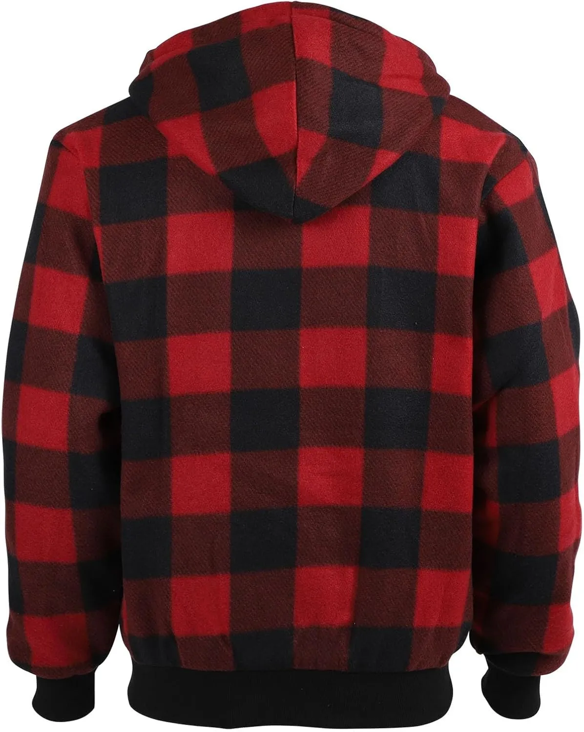 Sherpa Fleece Lined Hoodies for Men Heavy Thick Flannel Plaid Jacket Full Zip Up Winter Warm Sweatshirts Fashion Coat