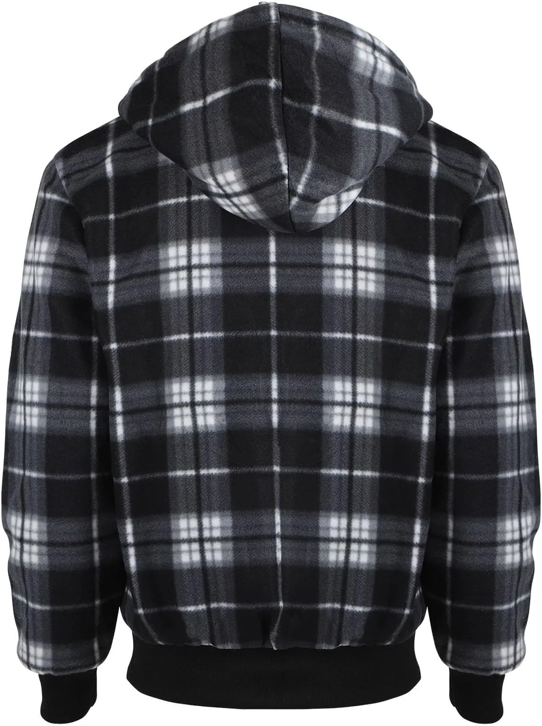 Sherpa Fleece Lined Hoodies for Men Heavy Thick Flannel Plaid Jacket Full Zip Up Winter Warm Sweatshirts Fashion Coat