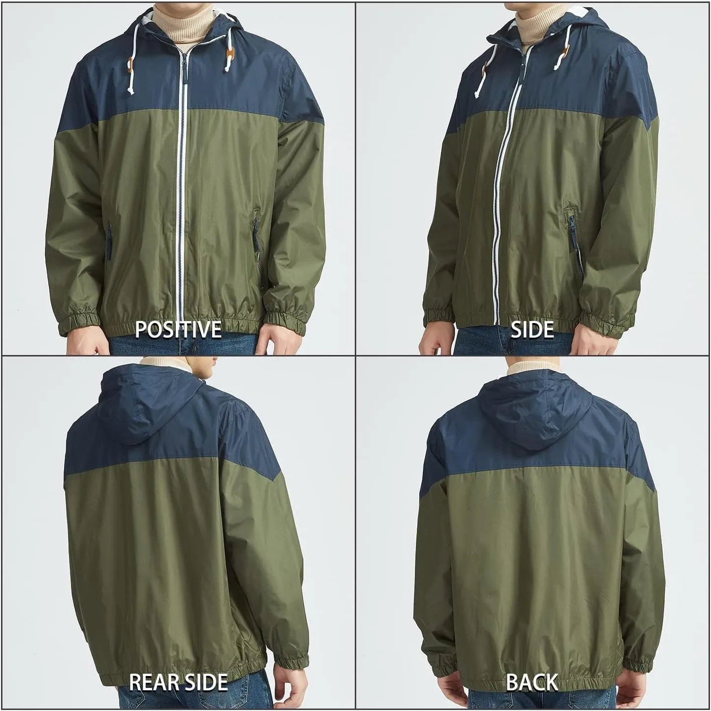 Sherpa Lined Hoodies for Men Lightweight Vintage Jackets Casual Hooded Coats Windproof Jacket Winter Coat Outerwears