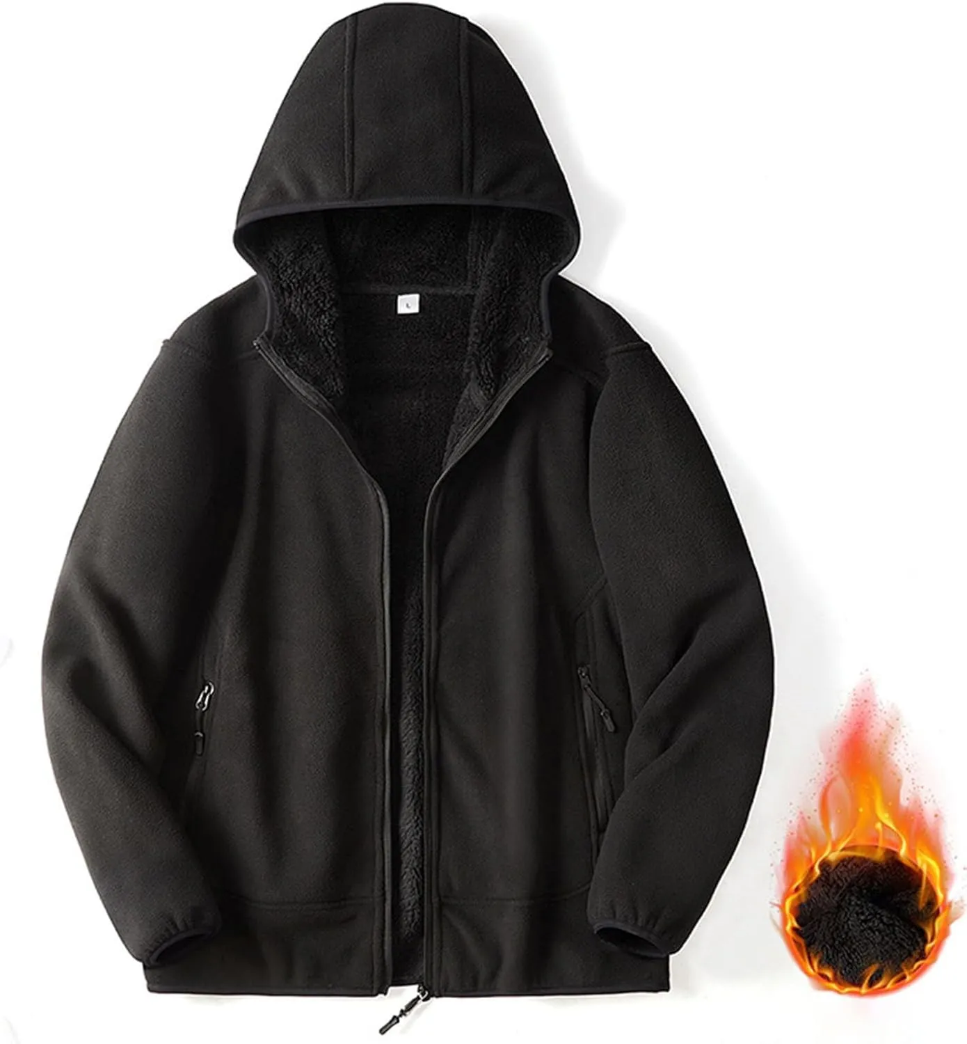 Sherpa Lined Jackets Women Men Polar Fleece Lined Hoodies Thick Warm Full Zip Winter Warm Oversized Hooded Sweatshirt