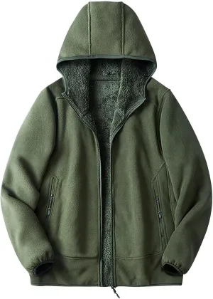 Sherpa Lined Jackets Women Men Polar Fleece Lined Hoodies Thick Warm Full Zip Winter Warm Oversized Hooded Sweatshirt