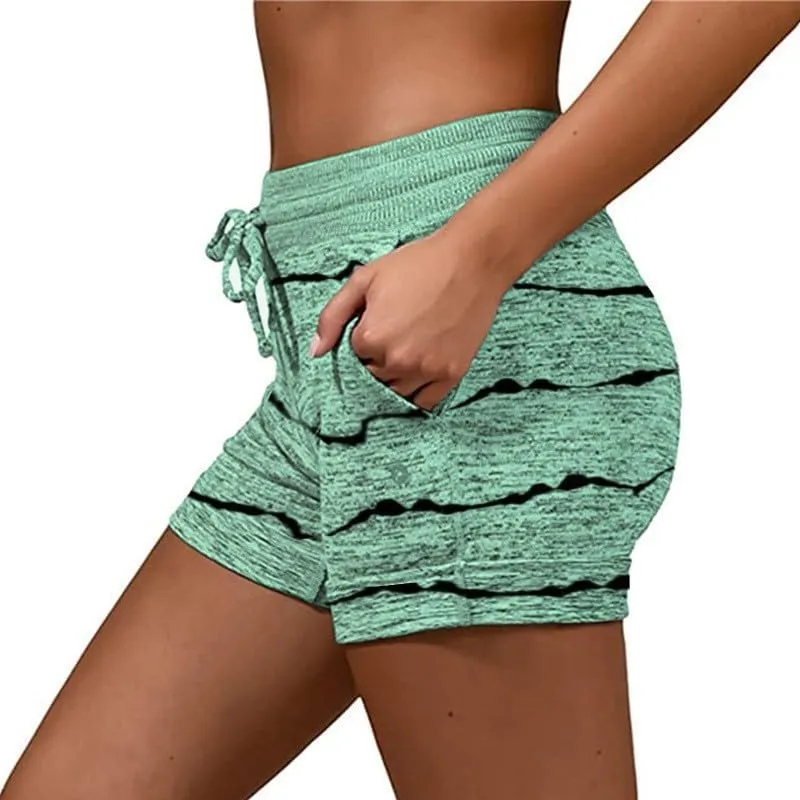 Shorts for Women Trendy Drawstring Elastic High Waist Sport Printed Butt Lifting Up Casual Loose Fit Sweatpant