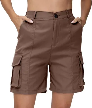 Shorts for Women Y2k Elastic High Waist Cargo Shorts Casual Knee Length Bermuda Shorts Summer Long Shorts with Pocket