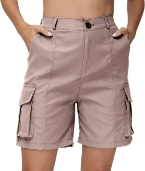 Shorts for Women Y2k Elastic High Waist Cargo Shorts Casual Knee Length Bermuda Shorts Summer Long Shorts with Pocket