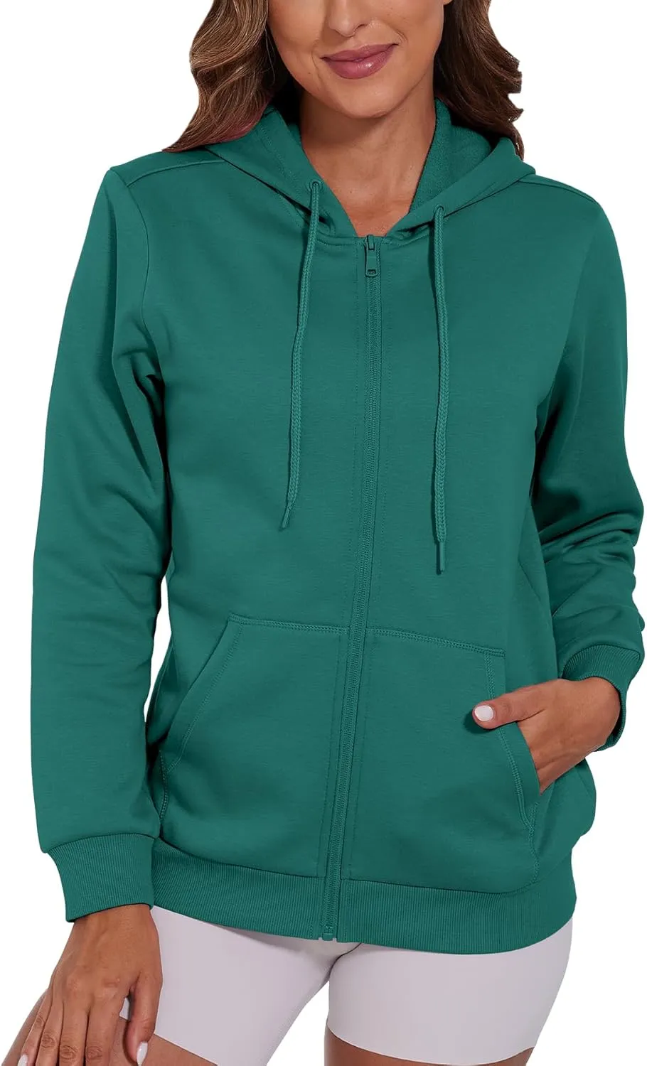 SMENG Womens Zip Up Hoodies Long Sleeve Fit Hooded Sweatshirts 2024 Casual Lightweight Jacket