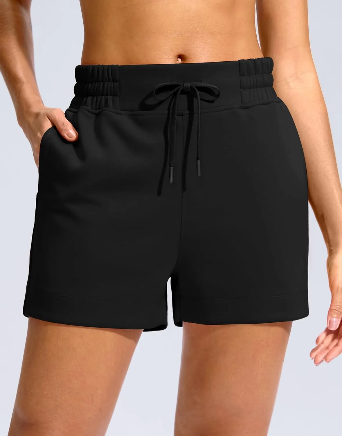 Soothfeel Women's Sweat Shorts High Waisted Drawstring 3" Athletic Workout Gym Summer Comfy Soft Lounge Casual Shorts