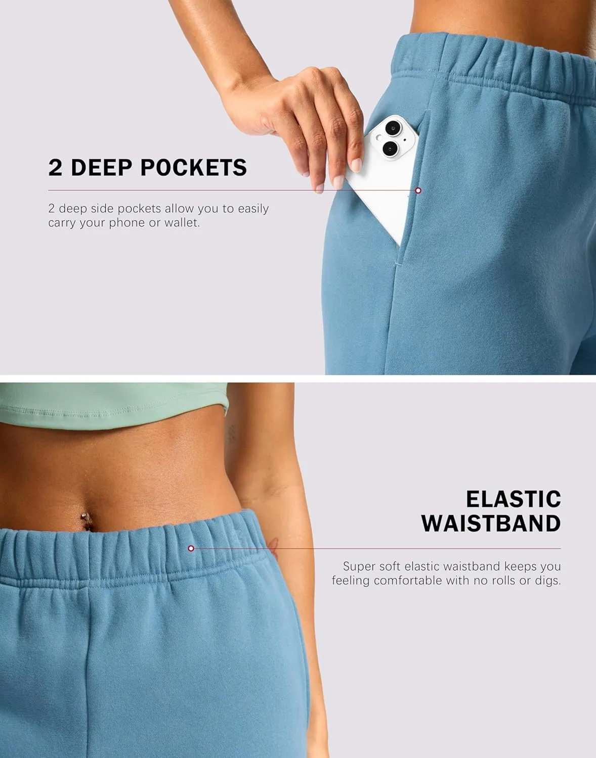 Soothfeel Women's Sweat Shorts with Pockets High Waisted Comfy Athletic Lounge Cotton Shorts for Women Casual Summer