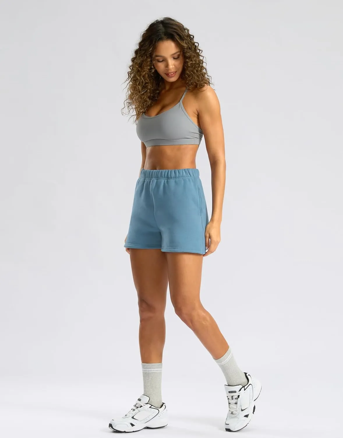 Soothfeel Women's Sweat Shorts with Pockets High Waisted Comfy Athletic Lounge Cotton Shorts for Women Casual Summer