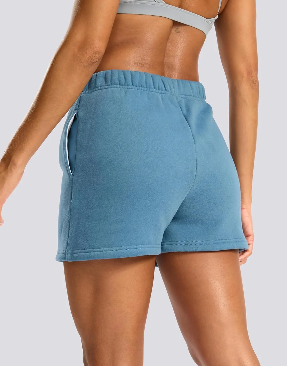 Soothfeel Women's Sweat Shorts with Pockets High Waisted Comfy Athletic Lounge Cotton Shorts for Women Casual Summer