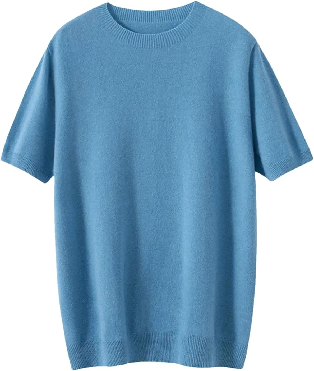 Spring Summer O-Neck Short Sleeve Cashmere Sweater for Men Business Wool Knitted T-Shirt Wool T-Shirt Short Sleeve