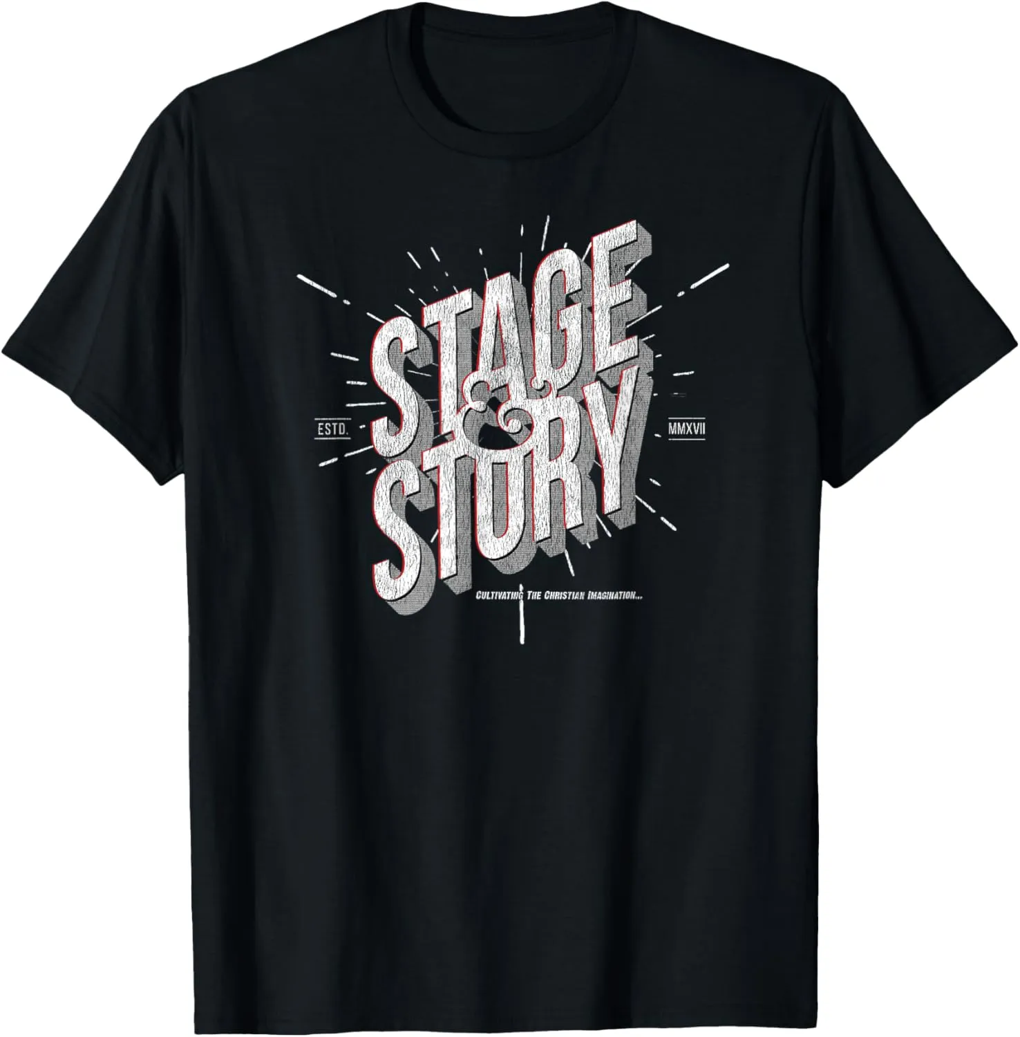 Stage & Story Vintage Distressed Graphic Tee T-Shirt