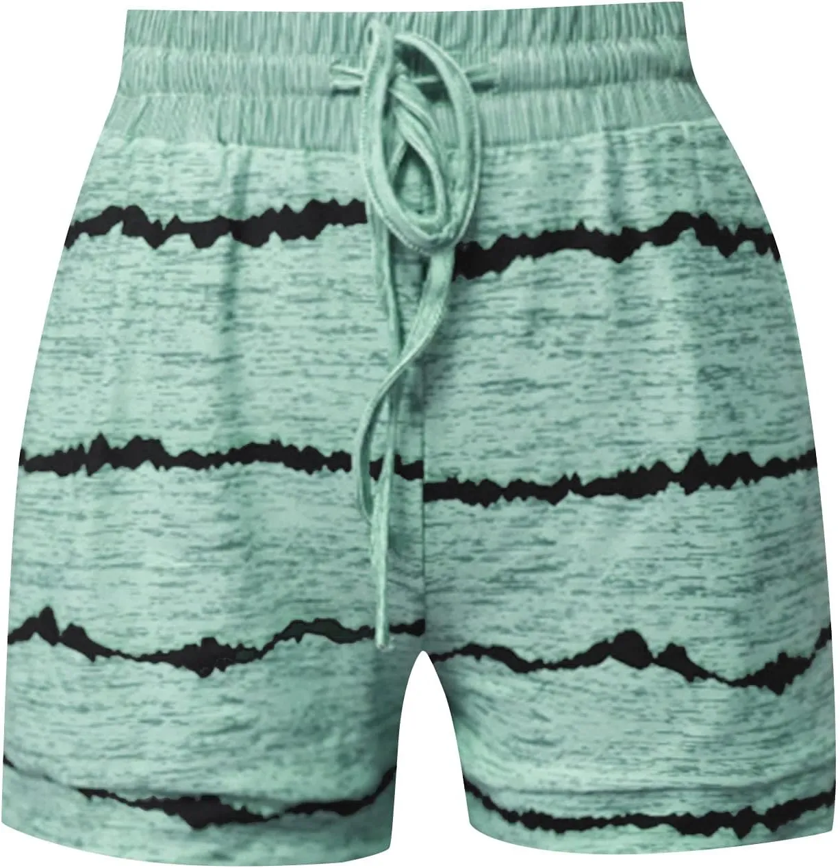 Summer Printed Cotton Shorts for Women 2024 Casual Elastic High Waist Gym Workout Shorts Drawstring Comfort Sweat Shorts