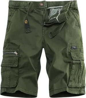 Summer Work Shorts Men's Twill Bermuda Cargo Shorts Casual Relaxed Camping Fishing Capris Pant with Multiple Pockets