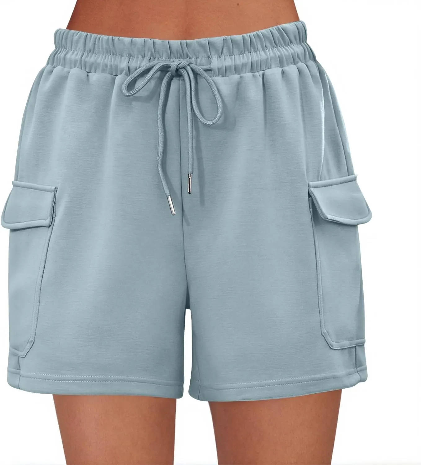 Summer Workout Shorts Women Drawstring High Waist Cotton Sweat Shorts Baggy Running Athletic Short Pants with Pockets