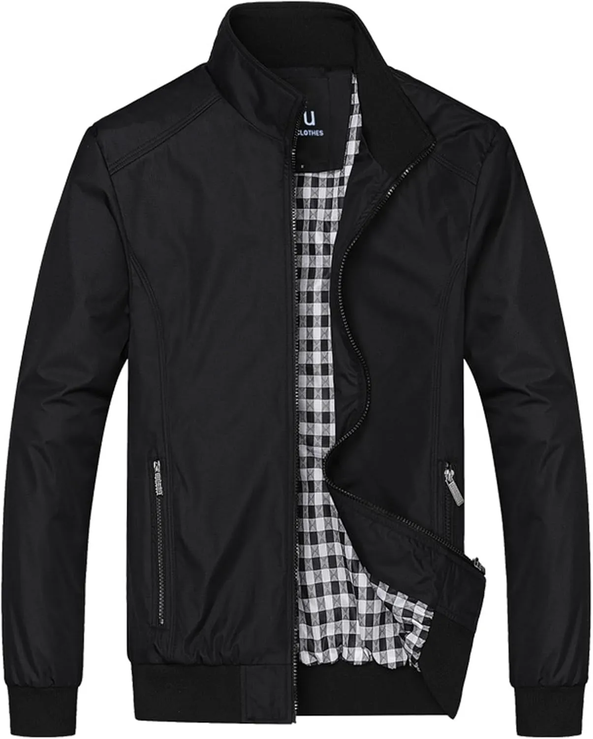 SUWBMHWE Men's Casual Shell Jacket Zip Up Windbreaker Outdoor Recreation Coat Bomber Jacket Coat Fall Winter Jackets for Men