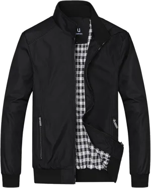 SUWBMHWE Men's Casual Shell Jacket Zip Up Windbreaker Outdoor Recreation Coat Bomber Jacket Coat Fall Winter Jackets for Men