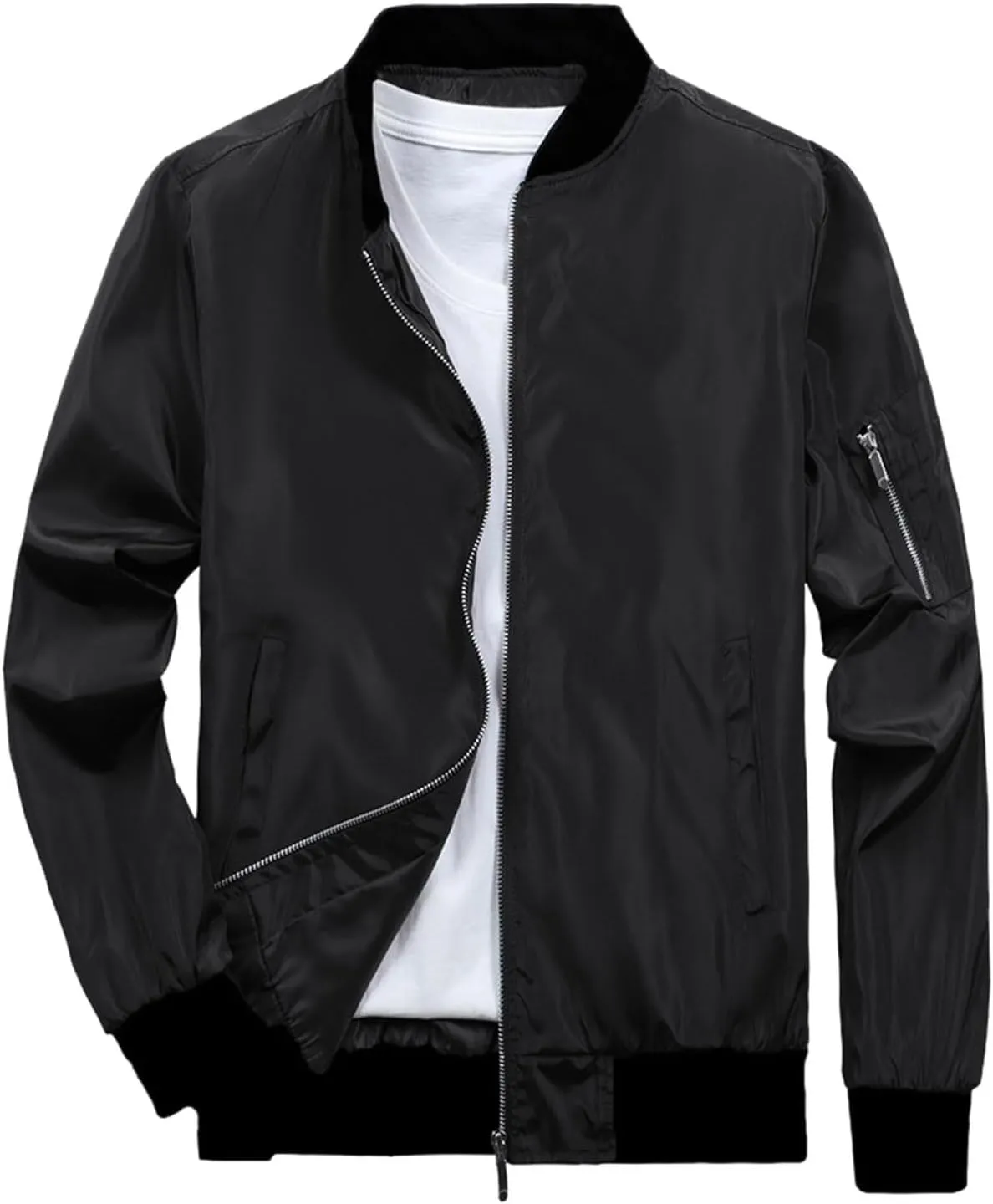SUWBMHWE Men's Rain Jacket Waterproof Breathable Raincoat Stand Collar for Outdoor Hiking Traveling Cycling Windbreaker