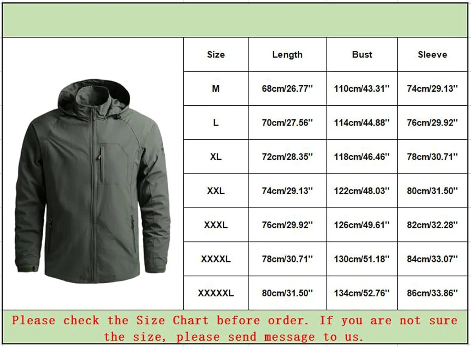 SUWBMHWE Men’s Tactical Jacket Lightweight Waterproof Windproof Jacket Hooded Zipper Windbreaker Hiking Running Coat