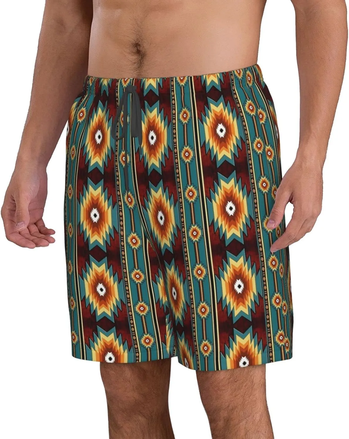SWEET TANG Men Breathable Shorts with Elastic Waist Big & Tall Half Pants Perfect Short