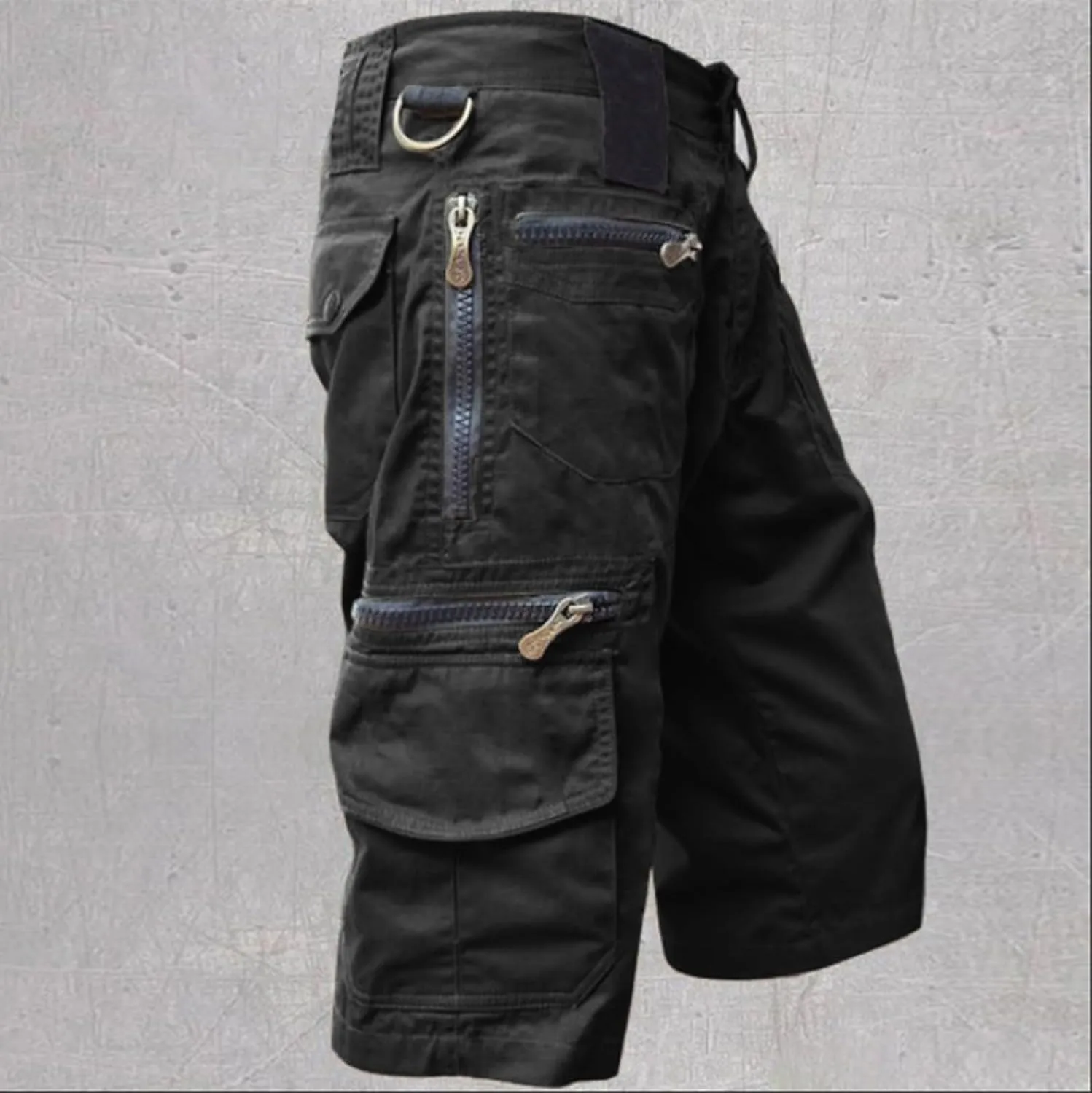 Tactical Capri Pant for Men Casual Solid Lightweight with Multi Pockets Military Combat Outdoor Hiking Cargo Shorts