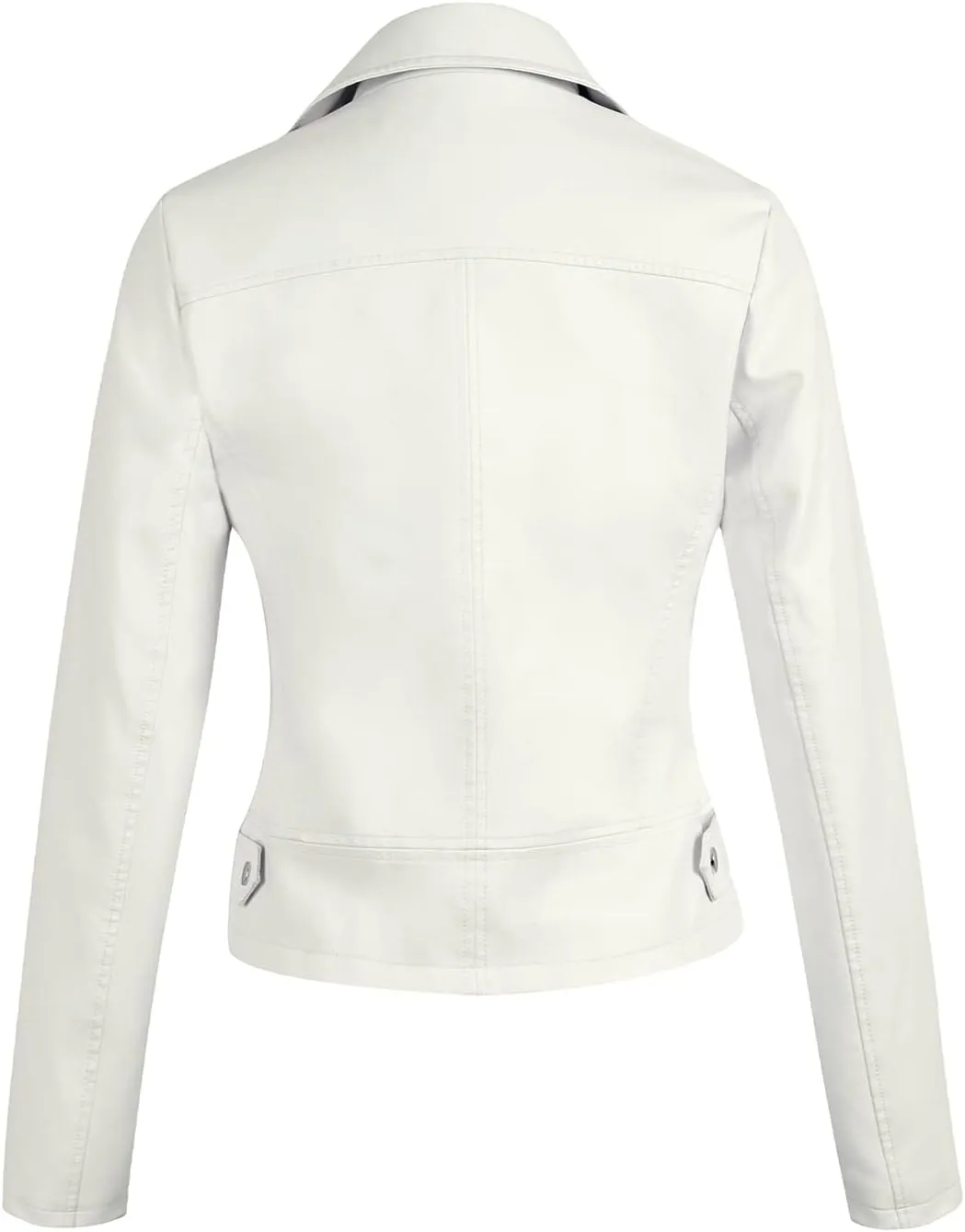 Tanming Women's Faux Leather Moto Biker Short Coat Jacket