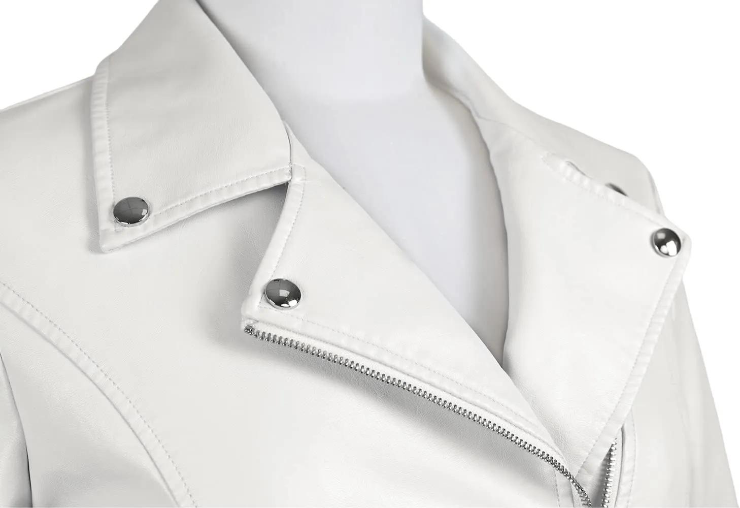 Tanming Women's Faux Leather Moto Biker Short Coat Jacket