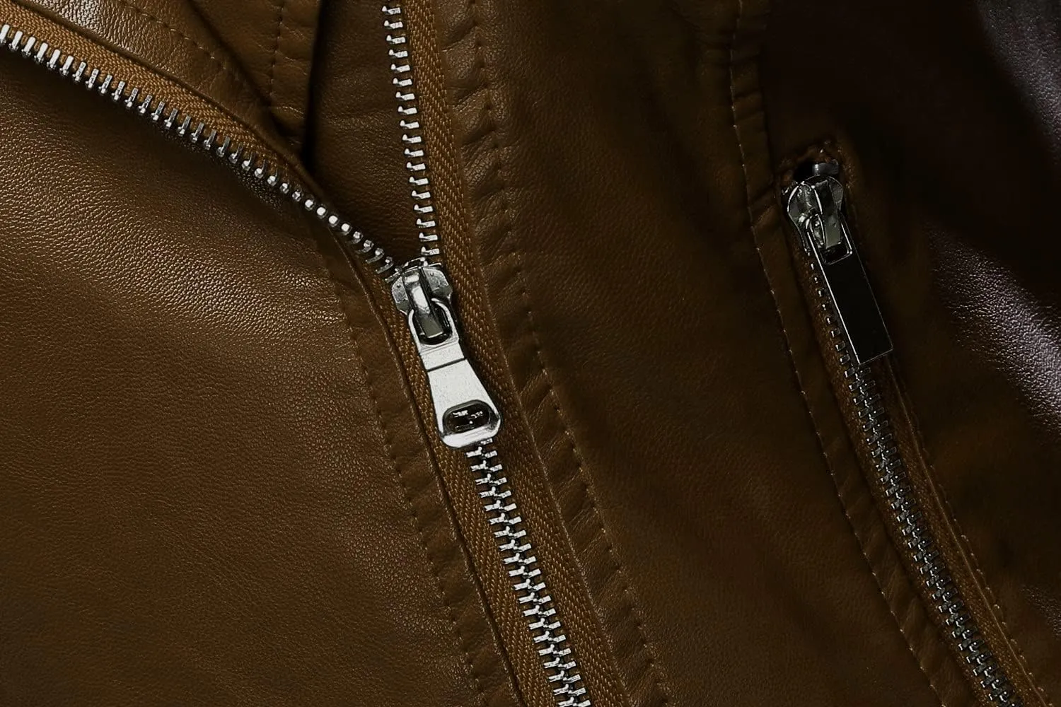 Tanming Women's Faux Leather Moto Biker Short Coat Jacket