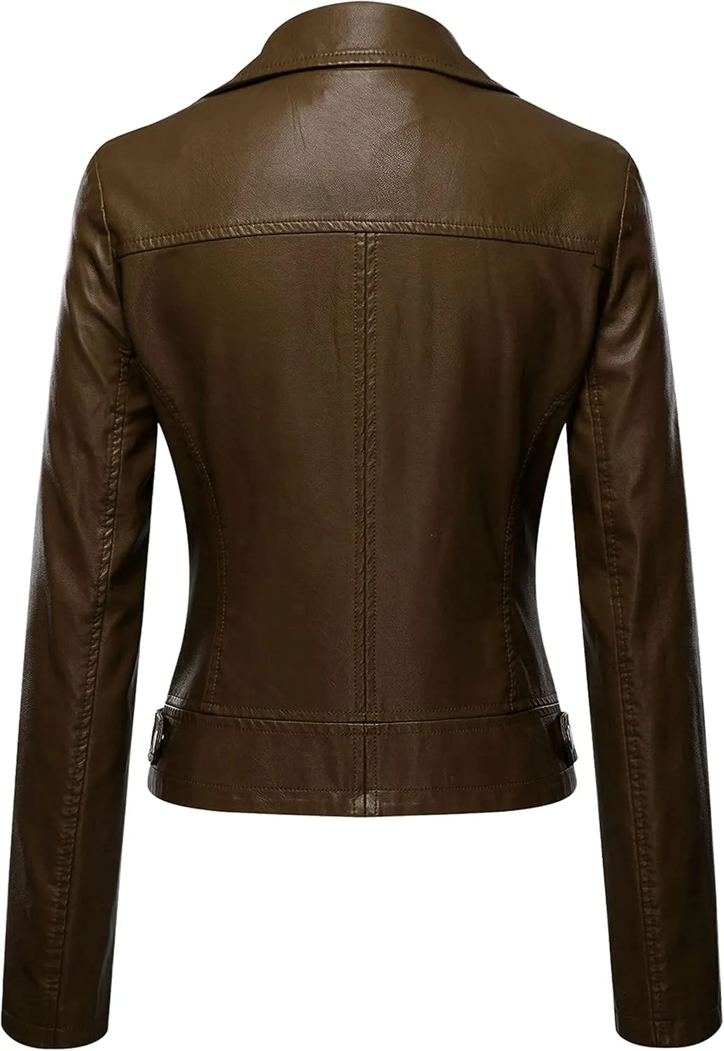 Tanming Women's Faux Leather Moto Biker Short Coat Jacket
