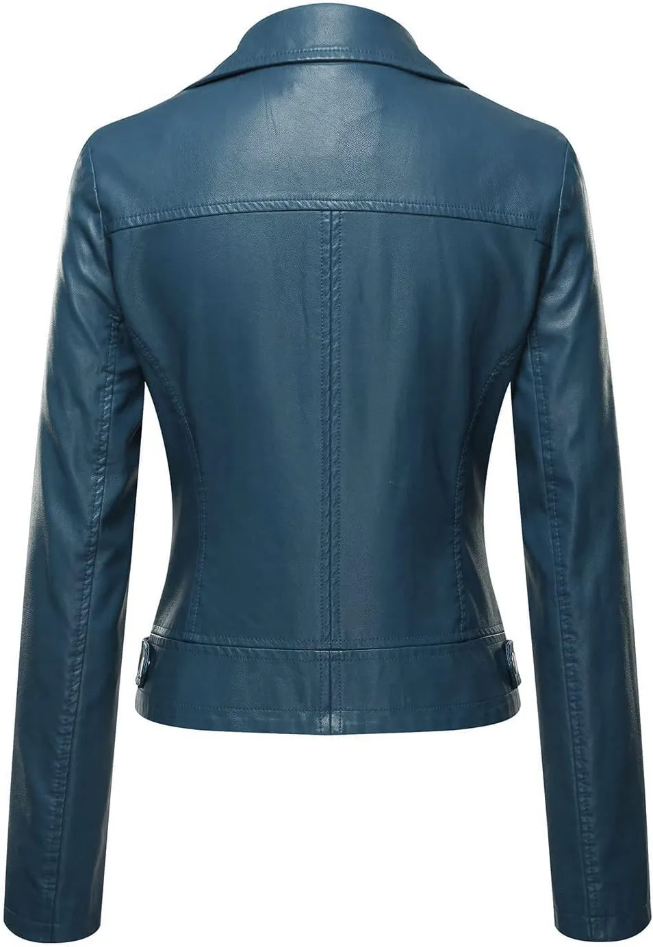 Tanming Women's Faux Leather Moto Biker Short Coat Jacket