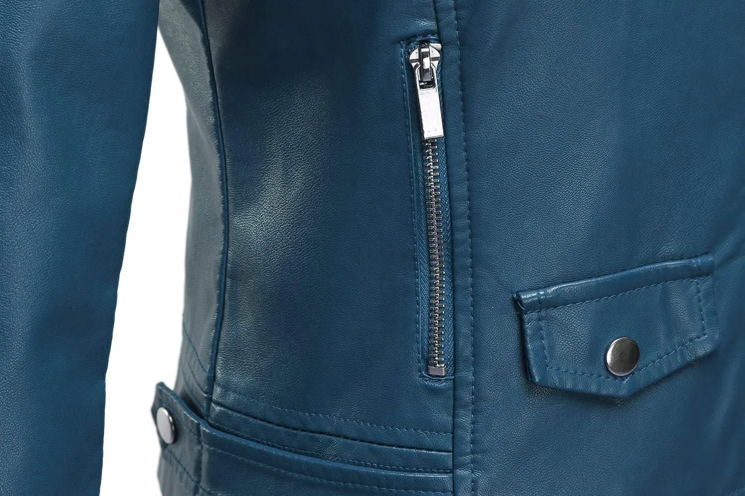 Tanming Women's Faux Leather Moto Biker Short Coat Jacket