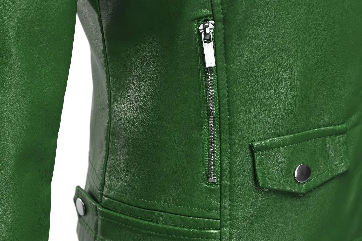 Tanming Women's Faux Leather Moto Biker Short Coat Jacket