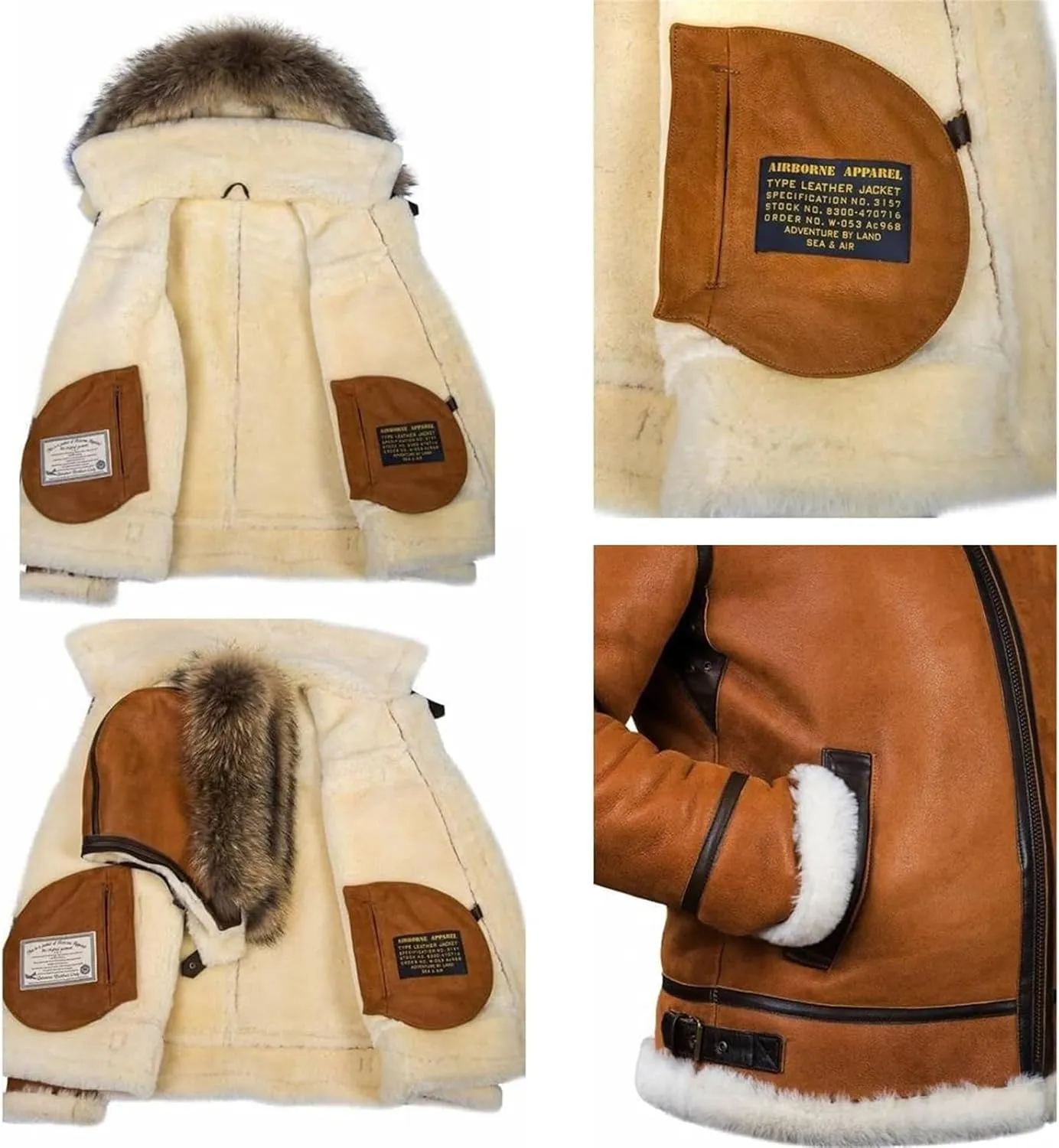 Thatrich Fleece Lined Jacket Men Faux Fur Hooded Coats Oversized Sherpa Jackets Casual Warm Hooded Overcoats Winter Outwears