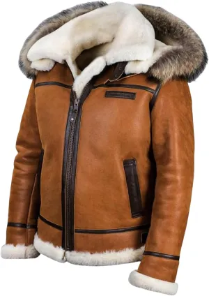 Thatrich Fleece Lined Jacket Men Faux Fur Hooded Coats Oversized Sherpa Jackets Casual Warm Hooded Overcoats Winter Outwears