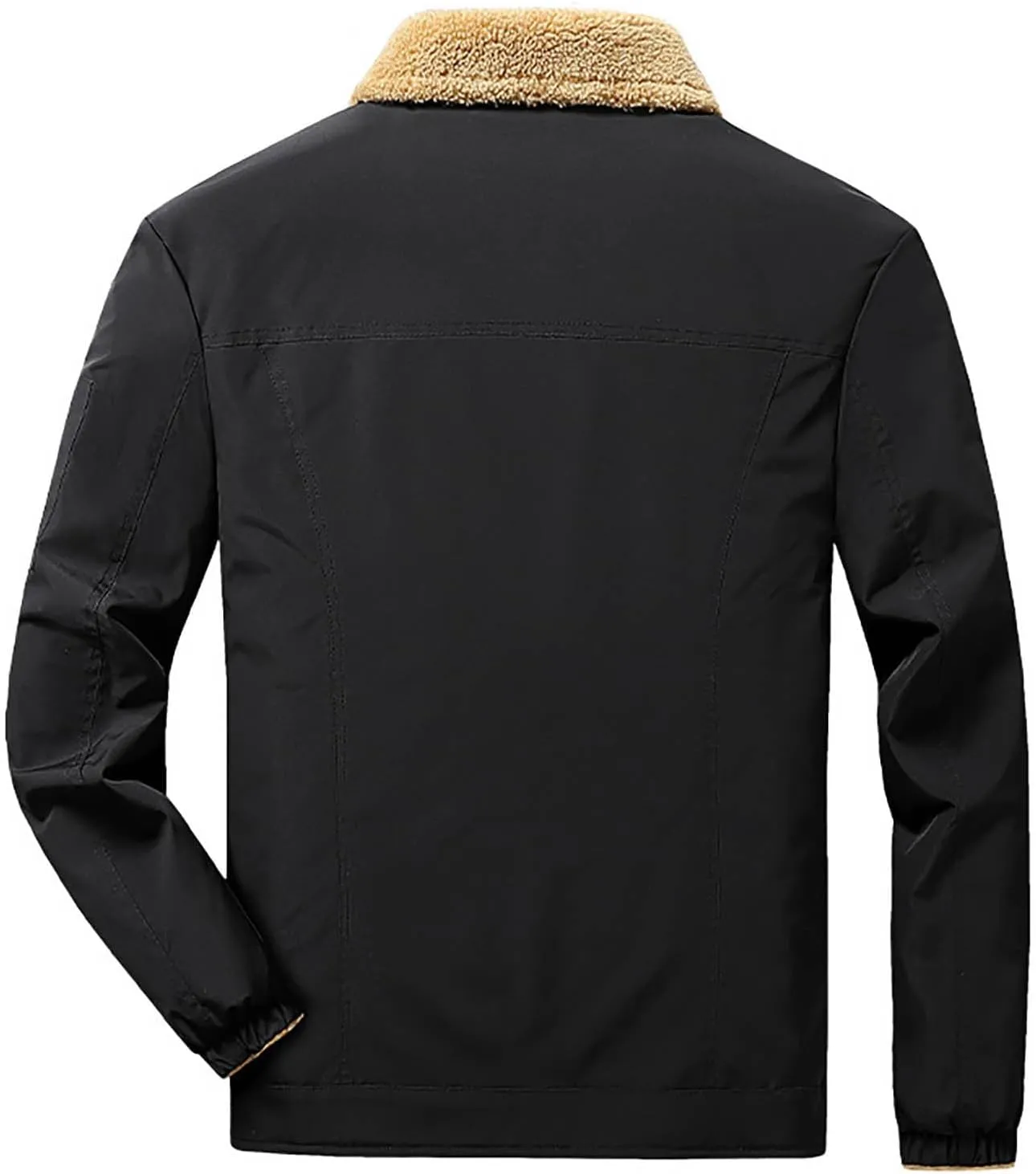 Thatrich Fleece Lined Jacket Men Sherpa Casual Coat Oversized Warm Outwears Baggy Lapel Jackets Winter Coat Trendy Overcoats