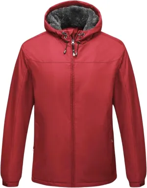 Thatrich Sherpa Lined Hoodies for Men Fleece Casual Jackets Outdoor Hooded Coats Full Zip Warm Jacket Winter Trendy Outwears