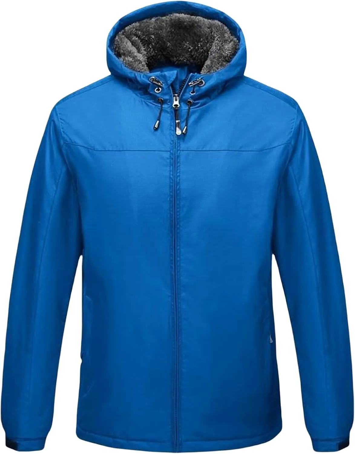 Thatrich Sherpa Lined Hoodies for Men Fleece Casual Jackets Outdoor Hooded Coats Full Zip Warm Jacket Winter Trendy Outwears