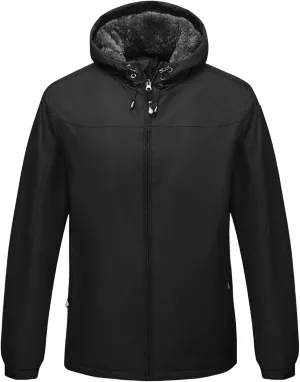 Thatrich Sherpa Lined Hoodies for Men Fleece Casual Jackets Outdoor Hooded Coats Full Zip Warm Jacket Winter Trendy Outwears