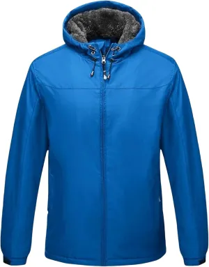 Thatrich Sherpa Lined Hoodies for Men Fleece Casual Jackets Outdoor Hooded Coats Full Zip Warm Jacket Winter Trendy Outwears