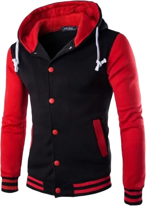Thatrich Sherpa Lined Hoodies for Men Oversized Jacket Button Down Coat Casual Loose Coats Baseball Jackets Trendy Outerwears