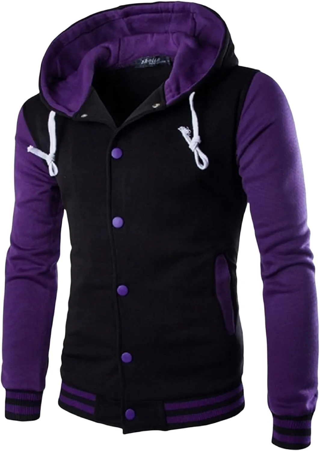 Thatrich Sherpa Lined Hoodies for Men Oversized Jacket Button Down Coat Casual Loose Coats Baseball Jackets Trendy Outerwears