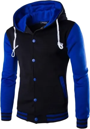 Thatrich Sherpa Lined Hoodies for Men Oversized Jacket Button Down Coat Casual Loose Coats Baseball Jackets Trendy Outerwears