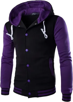 Thatrich Sherpa Lined Hoodies for Men Oversized Jacket Button Down Coat Casual Loose Coats Baseball Jackets Trendy Outerwears