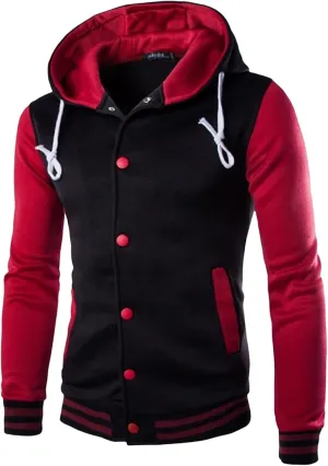 Thatrich Sherpa Lined Hoodies for Men Oversized Jacket Button Down Coat Casual Loose Coats Baseball Jackets Trendy Outerwears