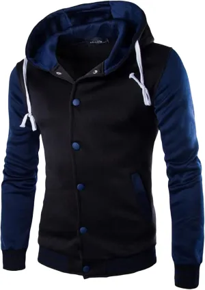 Thatrich Sherpa Lined Hoodies for Men Oversized Jacket Button Down Coat Casual Loose Coats Baseball Jackets Trendy Outerwears